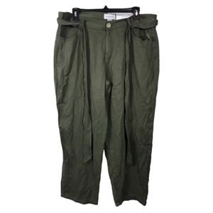 Liz Claiborne Women's Army Green Classic Straight Leg Cropped Pants - Size 12